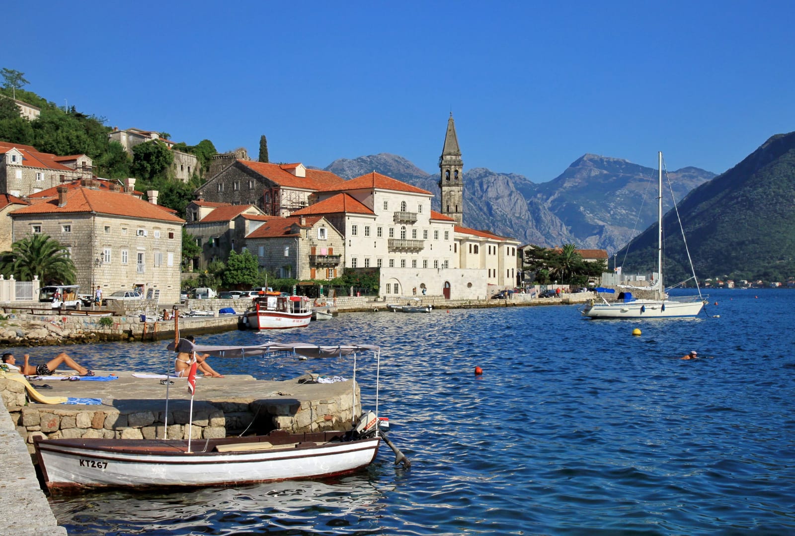 Perast waterfront on the Bay of Kotor